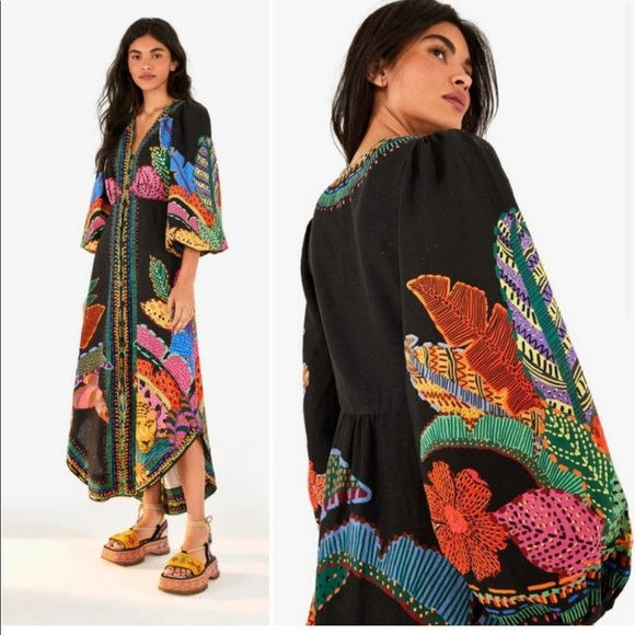 🥭 Farm Rio Cool Leopards Button-Front Maxi Dress - Picture 6 of 15